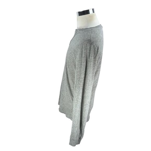 Marine Layer Henley Shirt Men's Marge M/L Heather Gray Rayon Long Sleeve - Picture 4 of 10